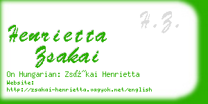 henrietta zsakai business card